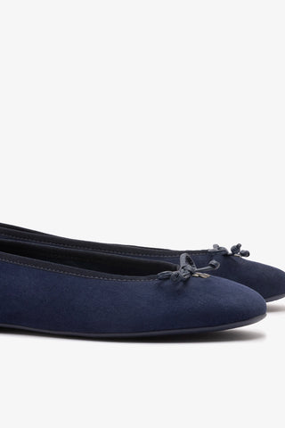 Sapatilha Pavlova Camurça Azul Ballerina Larroudé