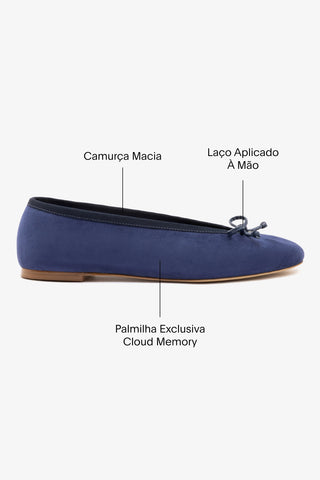 Sapatilha Pavlova Camurça Azul
