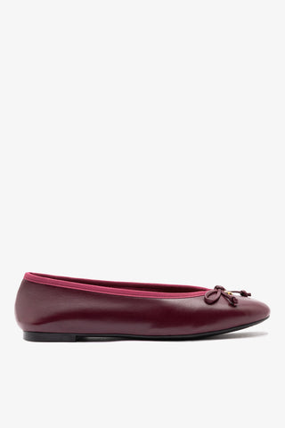 Sapatilha Pavlova Couro Vermelho Ballet Larroudé