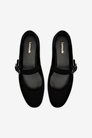 Verona Ballet Flat In Black Suede