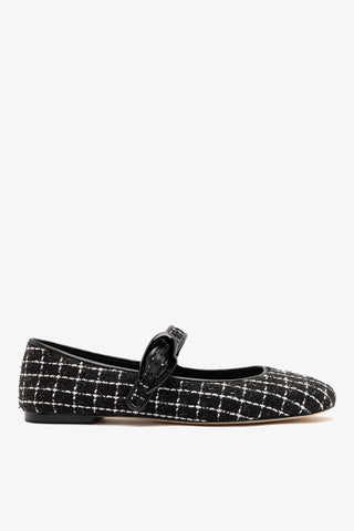 Sapatilha Verona Tweed Preto Ballet Larroudé