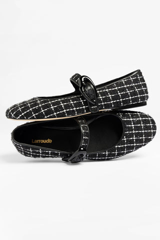Sapatilha Verona Tweed Preto Ballet Larroudé