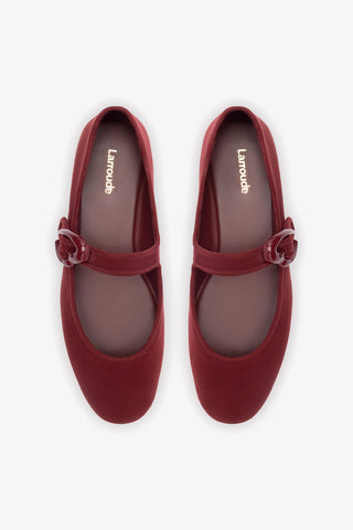 Sapatilha Verona Camurça Bordô Ballerina Larroudé