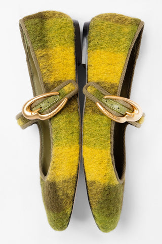 Sapatilha Verona Feltro Estampado Amarelo Ballet Larroudé