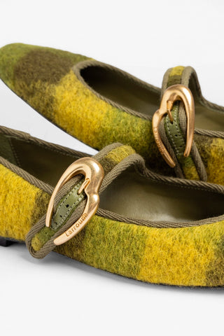 Sapatilha Verona Feltro Estampado Amarelo Ballet Larroudé