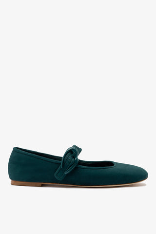 Sapatilha Verona Veludo Azul Flat Larroudé