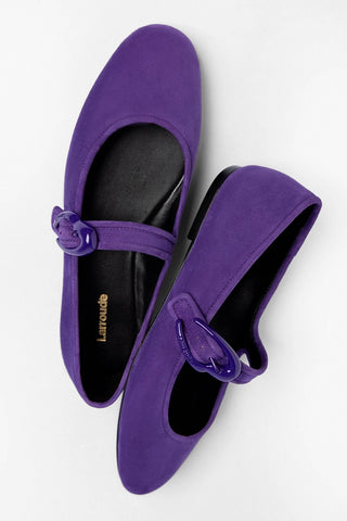 Sapatilha Verona Camurça Roxo Ballet Larroudé