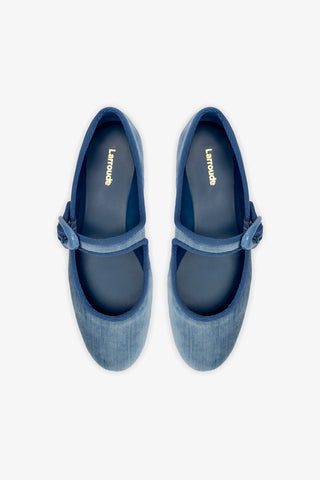 Verona Ballet Flat In French Blue Velvet