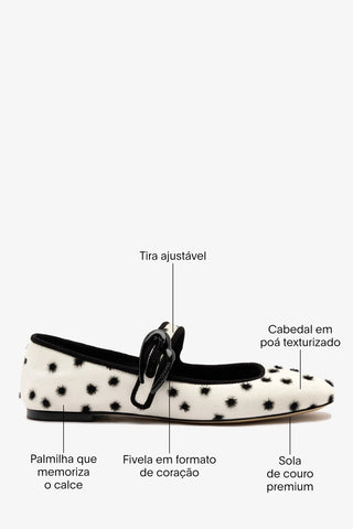 Sapatilha Verona Poá Off White Ballet Larroudé