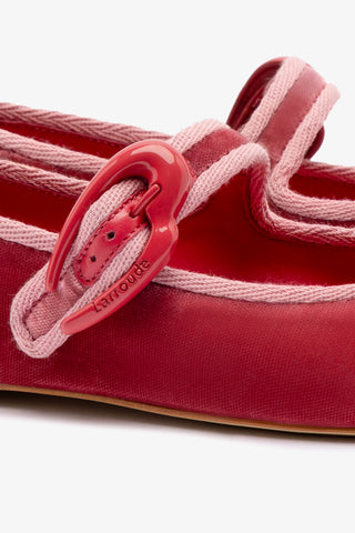 Verona Ballet Flat In Lampone Velvet