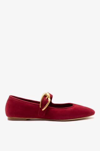 Sapatilha Verona Camurça Vermelho Ballet Larroudé