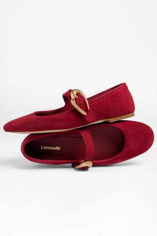 Sapatilha Verona Camurça Vermelho Ballet Larroudé