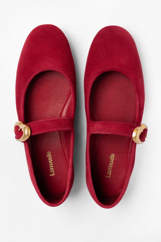 Sapatilha Verona Camurça Vermelho Ballet Larroudé