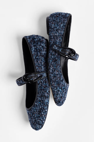Sapatilha Verona Tweed Estampado Azul