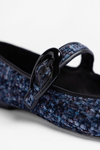 Sapatilha Verona Tweed Estampado Azul