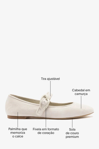 Sapatilha Verona Camurça Cinza Ballet Larroudé