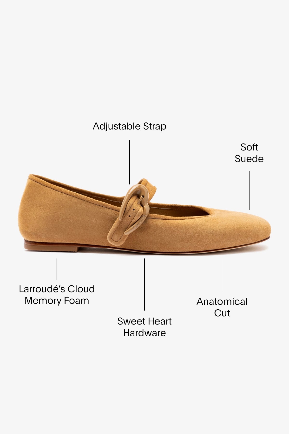 Verona Ballet Flat In Peanut Suede