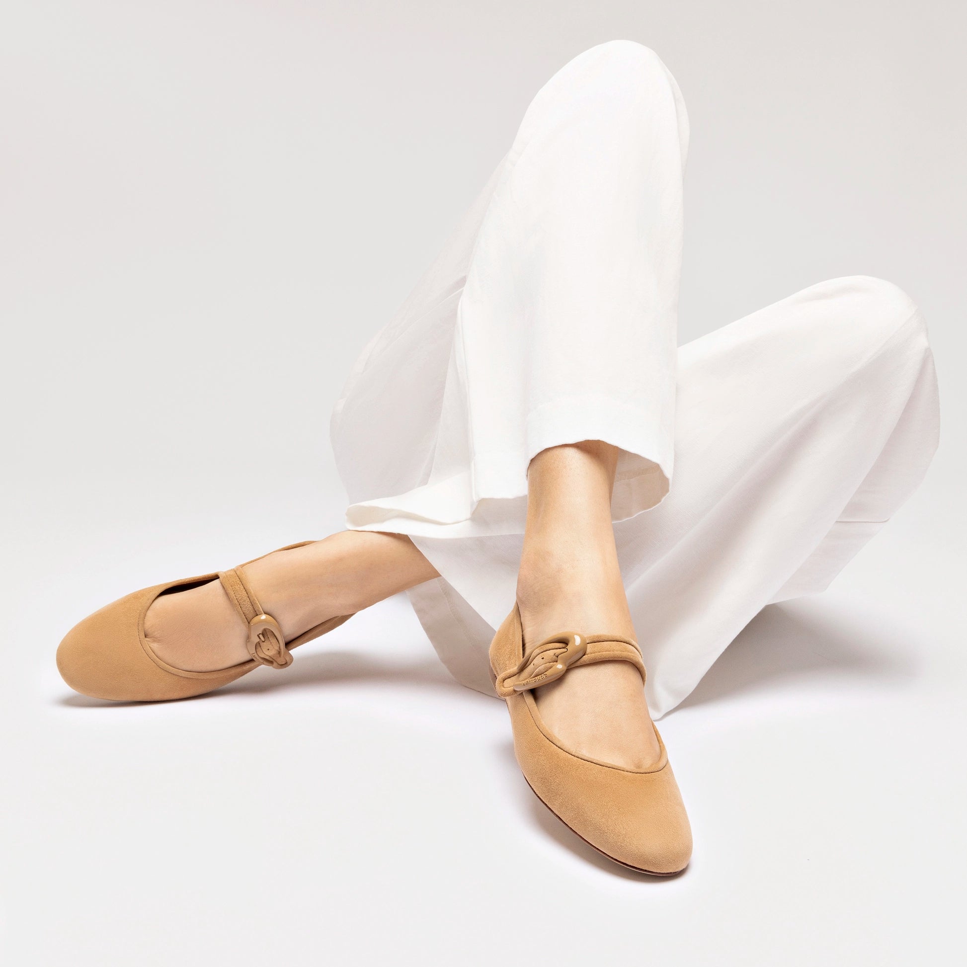 Verona Ballet Flat In Peanut Suede