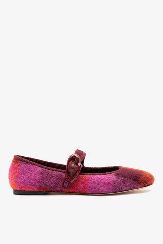 Sapatilha Verona Feltro Estampado Rosa Ballet Larroudé