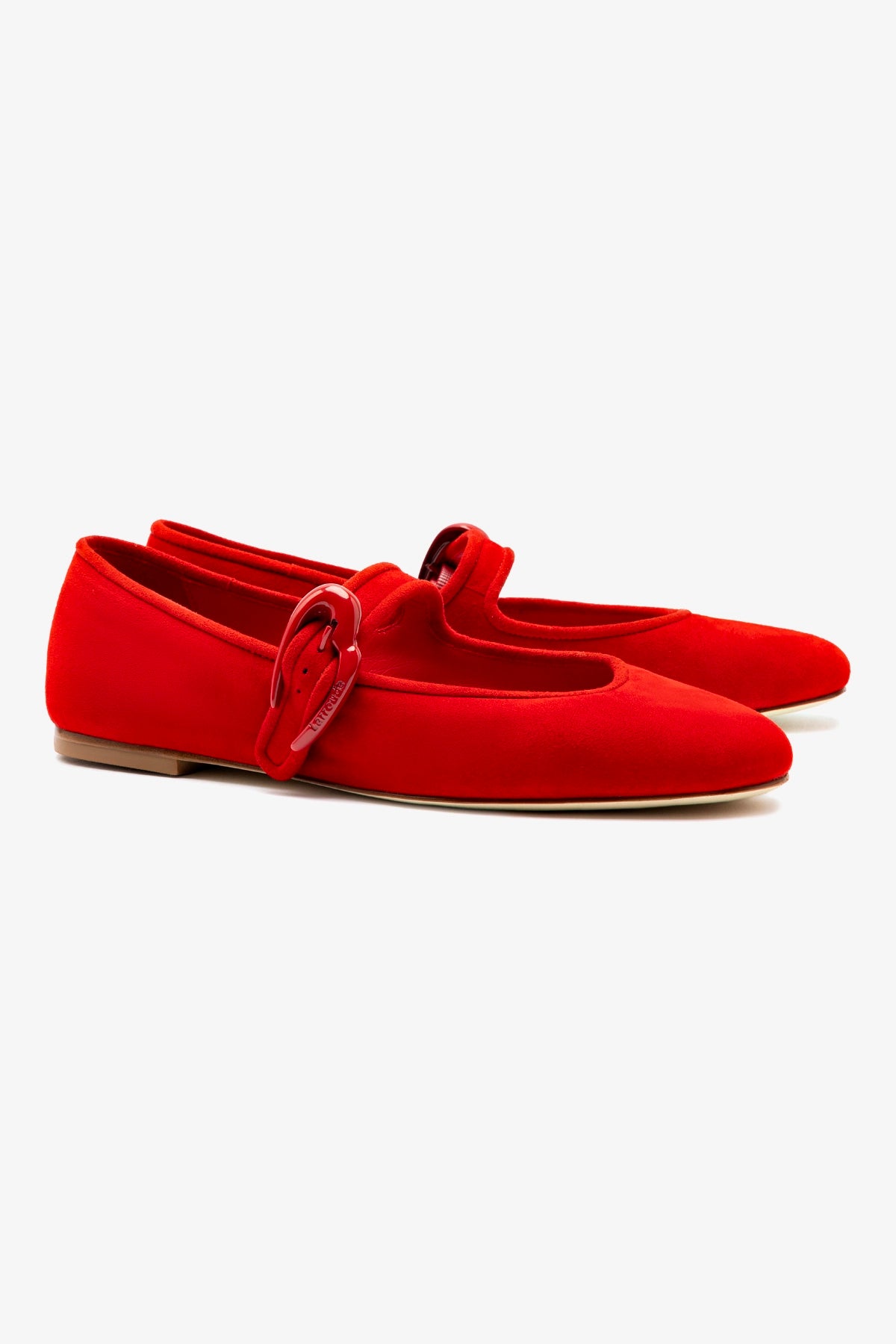 Verona Ballet Flat In Scarlet Suede