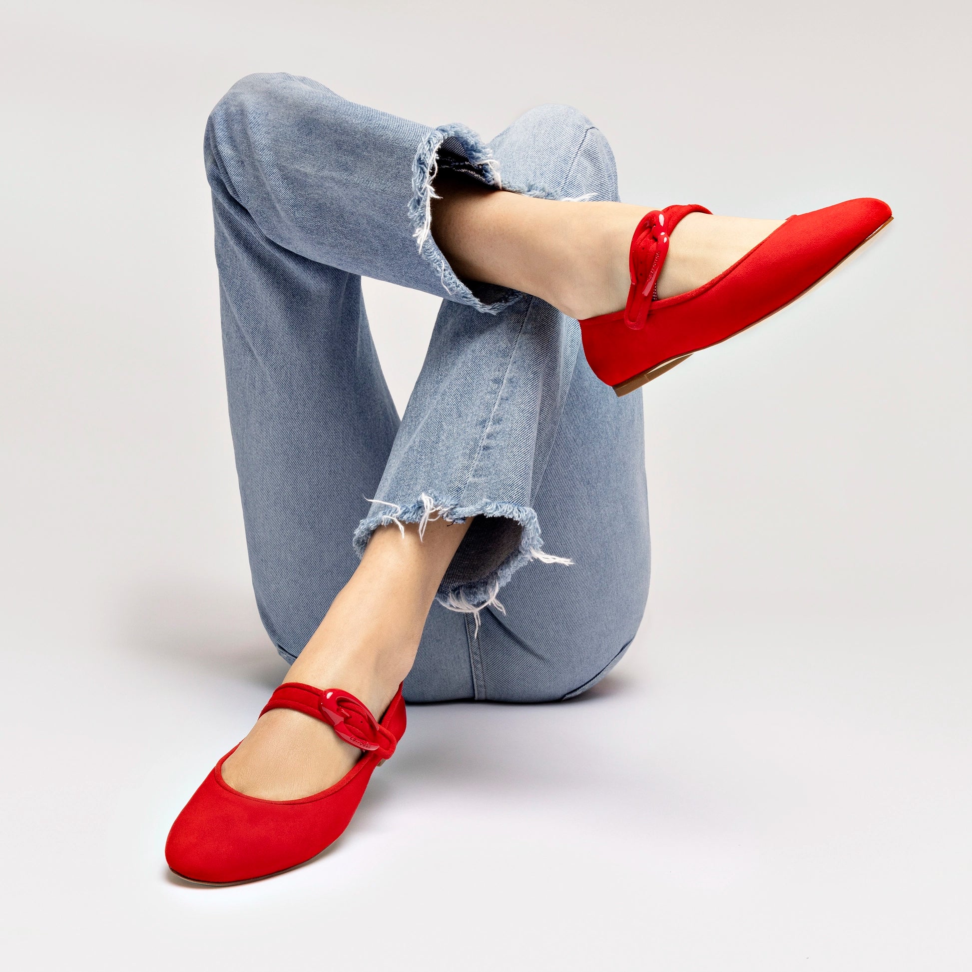 Verona Ballet Flat In Scarlet Suede