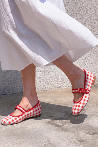 Sapatilha Verona Estampado Vermelho Flat Larroudé