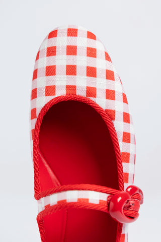 Sapatilha Verona Estampado Vermelho Flat Larroudé
