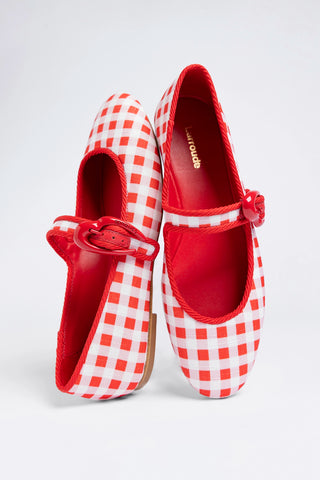 Sapatilha Verona Estampado Vermelho Flat Larroudé