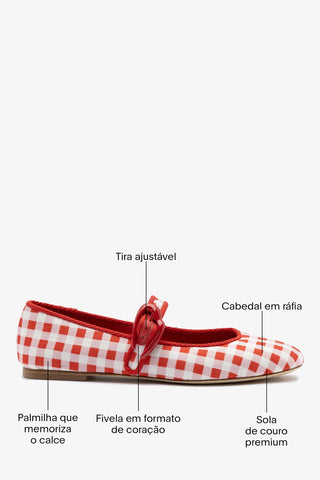Sapatilha Verona Estampado Vermelho Flat Larroudé