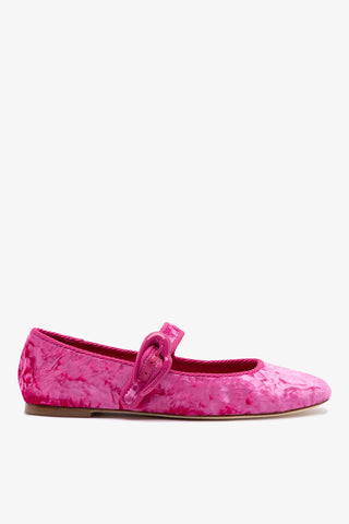Sapatilha Verona Veludo Rosa Flat Larroudé