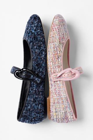 Sapatilha Verona Tweed Estampado Rosa