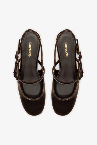 Slingback Georgina Veludo Marrom Pump Larroudé
