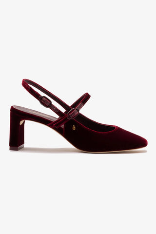 Slingback Georgina Veludo Vinho