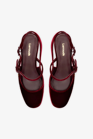 Slingback Georgina Veludo Vinho