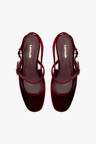 Slingback Georgina Veludo Vinho