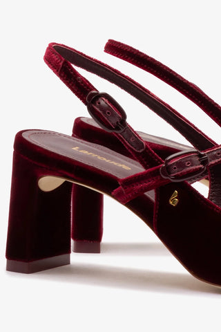 Slingback Georgina Veludo Vinho