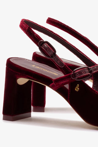 Slingback Georgina Veludo Vinho