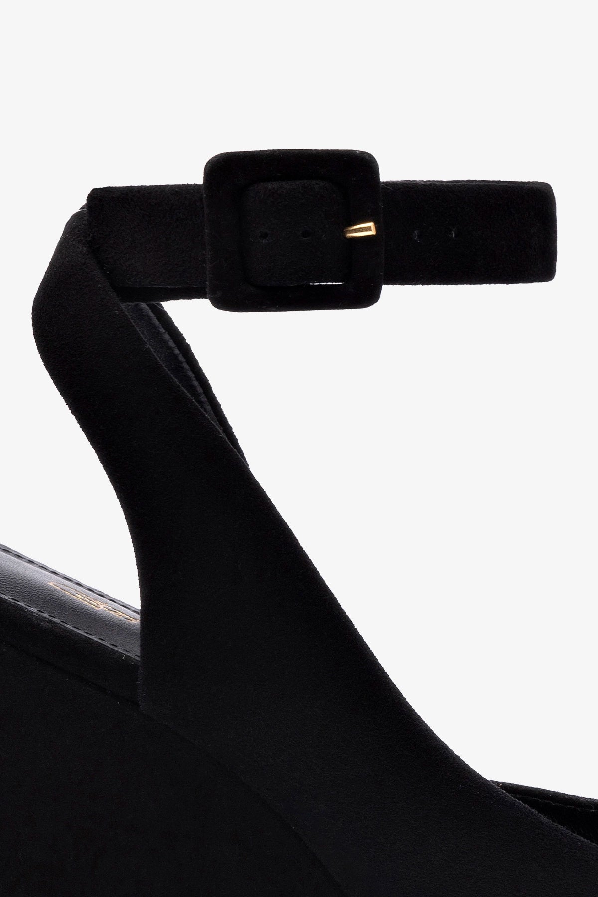 Deena By Larroudé Wedge Sandal In Black Suede