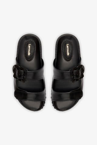 Maui Slide In Black Leather