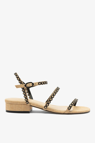 Sandália Flat Milanina Ráfia Bege Womens - Shoes - Flats Larroudé