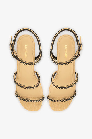 Sandália Flat Milanina Ráfia Bege Womens - Shoes - Flats Larroudé