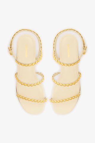 Sandália Flat Milanina Couro Off White Womens - Shoes - Flats Larroudé