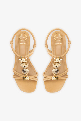 Shelly Flat Sandal In Peanut Suede