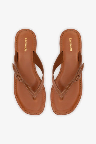 Flat Mary Kate Couro Caramelo