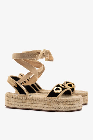 Flatform Espadrille Milan Camurça Preto