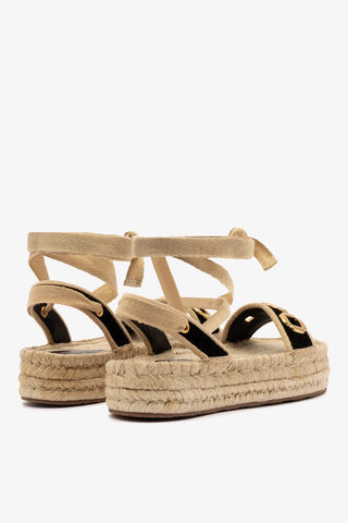 Flatform Espadrille Milan Camurça Preto
