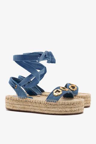 Flatform Espadrille Milan Jeans Azul