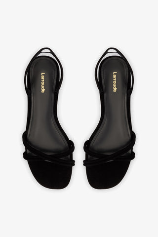 Sandália Flat Annie Couro Preto Womens - Shoes - Flats Larroudé