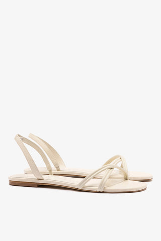 Sandália Flat Annie Couro Off White