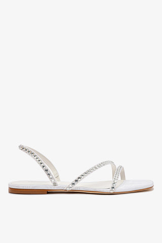 Sandália Flat Vicky Seda Branco